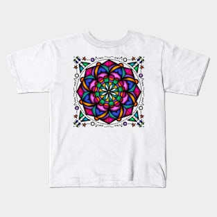 Stained Glass Flower Kids T-Shirt